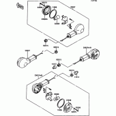 Схема узла: Поворотники для Kawasaki EN500 Vulcan 500