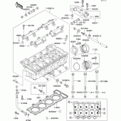 Схема вузла: Cylinder head(1/2) для Kawasaki ZX400 ZXR400