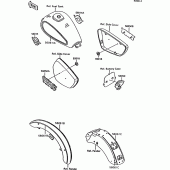 Схема вузла: Decals(red/gray) для Kawasaki VN1500 VN-15
