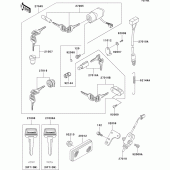 Схема вузла: Ignition switch(a7/a8) для Kawasaki BN125 Eliminator