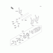Схема вузла: Gear change drum/shift fork(s) для Kawasaki ZG1200 Voyager XII