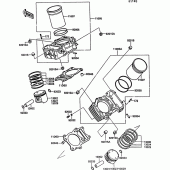Схема узла: Цилиндр & Поршень для Kawasaki VN750 VN750 Twin