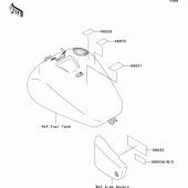 Схема вузла: Інформаційні наклейки для Kawasaki VN1500 VN1500 Classic FI