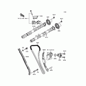 Схема узла: Распредвал & Цепь ГРМ & Натяжитель для Kawasaki ZX1000 Ninja ZX-10R ABS
