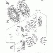 Схема вузла: Front caliper для Kawasaki ZX1100 ZZ-R1100