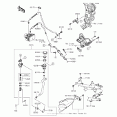 Схема вузла: Задній гальмівний циліндр Kawasaki KLZ1000 Versys 1000 LT