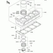 Схема узла: Цилиндр & Поршень для Kawasaki ZG1000 Concours