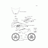 Схема вузла: Наклейки (Білий/Сірий; CDFA) для Kawasaki EX400 Ninja 400R