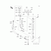 Схема вузла: Задній гальмівний циліндр для Kawasaki VN800 Vulcan 800 Drifter