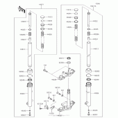 Схема вузла: Вилка передньої осі для Kawasaki KLX110 KLX110