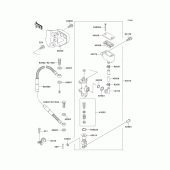 Схема вузла: Задній гальмівний циліндр Kawasaki KX250/ KX252 KX250