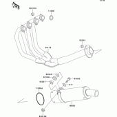 Схема вузла: Вихлопна система для Kawasaki ZX400 ZXR400