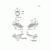 Схема вузла: Наклейки (ебоні/білий; KL250-H8) для Kawasaki KL250 KL250 Super Sherpa