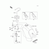 Схема узла: Топливный бак для Kawasaki KX500