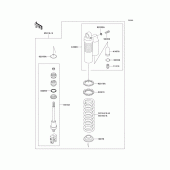 Схема вузла: Задній амортизатор для Kawasaki KX85 KX85-II