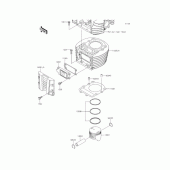 Схема узла: Цилиндр & Поршень для Kawasaki BJ250 Estrella