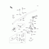 Схема узла: Руль & Пульт управления рулевой для Kawasaki KX125