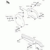 Схема узла: Задние боковые обтекатели & Защита цепи для Kawasaki BJ250 Estrella RS