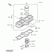 Схема вузла: Циліндр & Поршень для Kawasaki ZX600 Ninja 600R