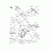 Схема вузла: Задні бічні обтічники & Захист ланцюга для Kawasaki KLX140 KLX140