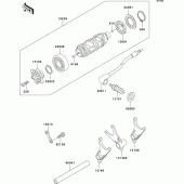 Схема вузла: Gear change drum/shift fork(s) для Kawasaki VN800 Vulcan 800 Drifter