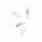 Схема вузла: Наклейки (Білий; CDF) для Kawasaki ER250 Z250