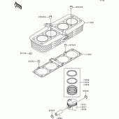 Схема вузла: Циліндр & Поршень для Kawasaki ZR1100 Zephyr 1100