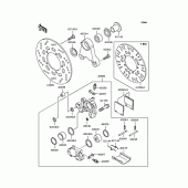 Схема вузла: Заднє гальмо для Kawasaki ZR1200 ZRX1200R