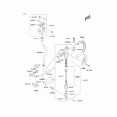 Схема вузла: Задній гальмівний циліндр для Kawasaki KLV1000