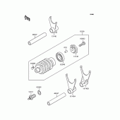 Схема вузла: Копірний вал & Вилки для Kawasaki ZR400 Xanthus