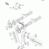 Схема вузла: Розподільний вал & Ланцюг ГРМ & Натягувач для Kawasaki ZX1100 ZZ-R1100