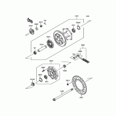 Схема вузла: Ступиця заднього колеса для Kawasaki KL650 KLR650
