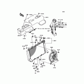 Схема узла: Радиатор для Kawasaki ZR900 Z900 ABS