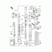 Схема вузла: Вилка передньої осі для Kawasaki KLX250 KLX250SR