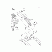 Схема вузла: Задня підвіска Амортизатор для Kawasaki EX400 Ninja 400R