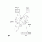 Схема вузла: Інформаційні наклейки (1/2) для Kawasaki KLV1000