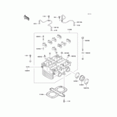 Схема вузла: Головка циліндра для Kawasaki EN500 Vulcan 500 LTD