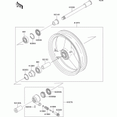 Схема узла: Ступица переднего колеса для Kawasaki ZR1200 ZRX1200