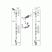 Схема узла: Передняя вилка для Kawasaki BR125 Z125 Pro