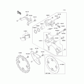 Схема узла: Задний тормоз для Kawasaki KX250/ KX252 KX250F