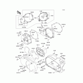Схема вузла: Left engine cover(s) для Kawasaki VN1500 VN1500 Classic Tourer