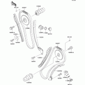 Схема вузла: Розподільний вал & Ланцюг ГРМ & Натягувач для Kawasaki VN800 Vulcan 800 Drifter
