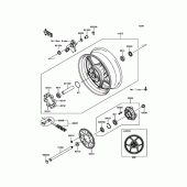 Схема вузла: Ступиця заднього колеса для Kawasaki ZR1000 Z1000 ABS
