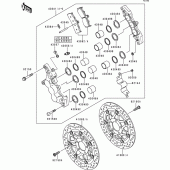 Схема узла: Передний тормоз для Kawasaki ZX900 Ninja ZX-9R