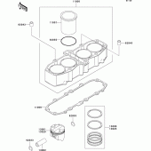 Схема вузла: Циліндр & Поршень для Kawasaki ZX600 ZZ-R600