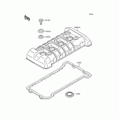 Схема вузла: Клапанна кришка для Kawasaki ZR250 Balius