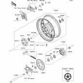 Схема узла: Ступица заднего колеса для Kawasaki ZX1400 ZZR1400 ABS
