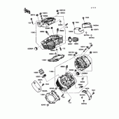 Схема узла: Головка цилиндра для Kawasaki VN1500 Vulcan 88
