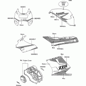 Схема вузла: Decal(ebony/blue) для Kawasaki ZX1100 ZZ-R1100