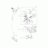 Схема узла: Передний тормозной цилиндр для Kawasaki KL110 KSR PRO